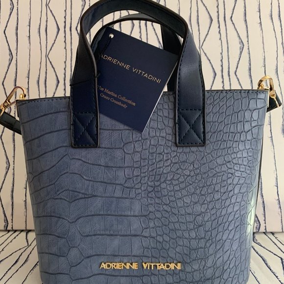 Adrienne Vittadini Handbags - Adrienne Vittadini Croco Crossbody Bag in Blue